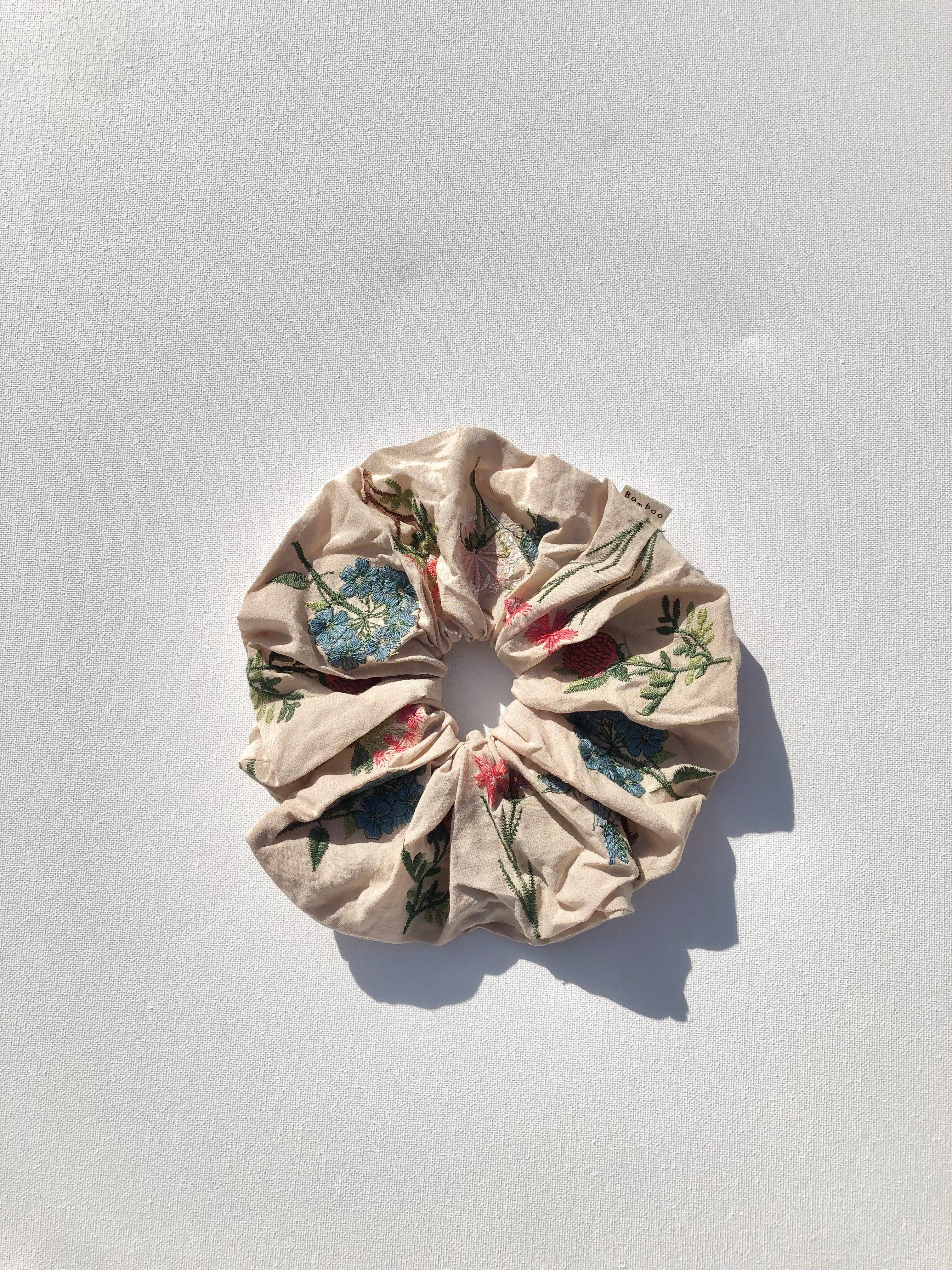 Embroidered Herb Scrunchie
