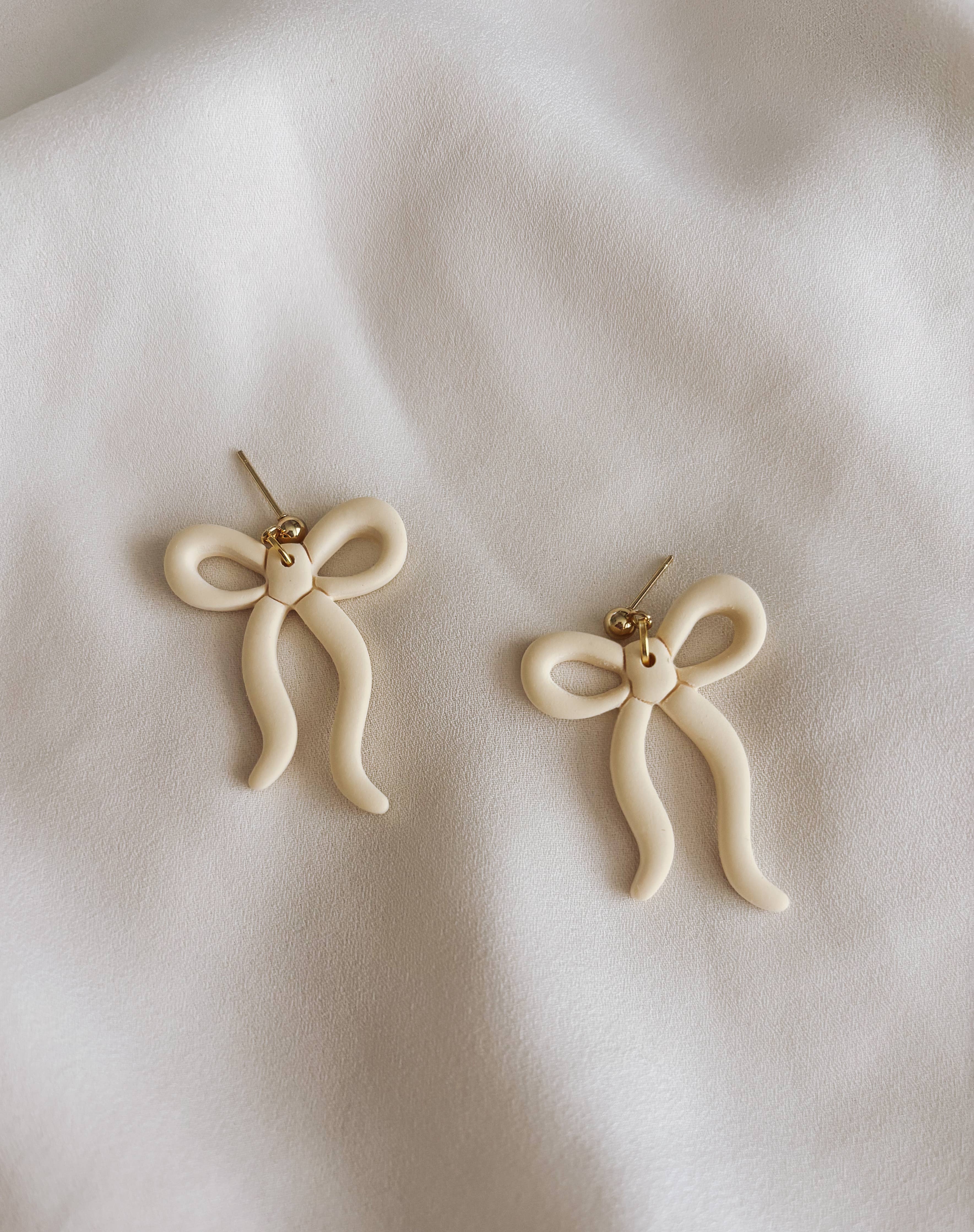 Spring Yellow Bow Earrings