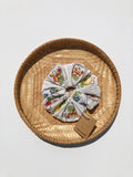 Embroidered Flower Garden Scrunchie XL