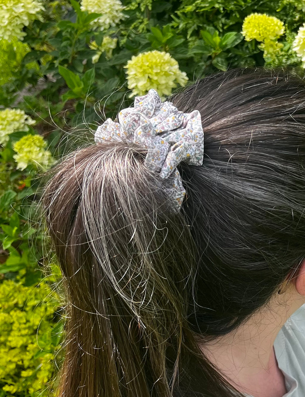 Vine Flowers Cotton Scrunchie