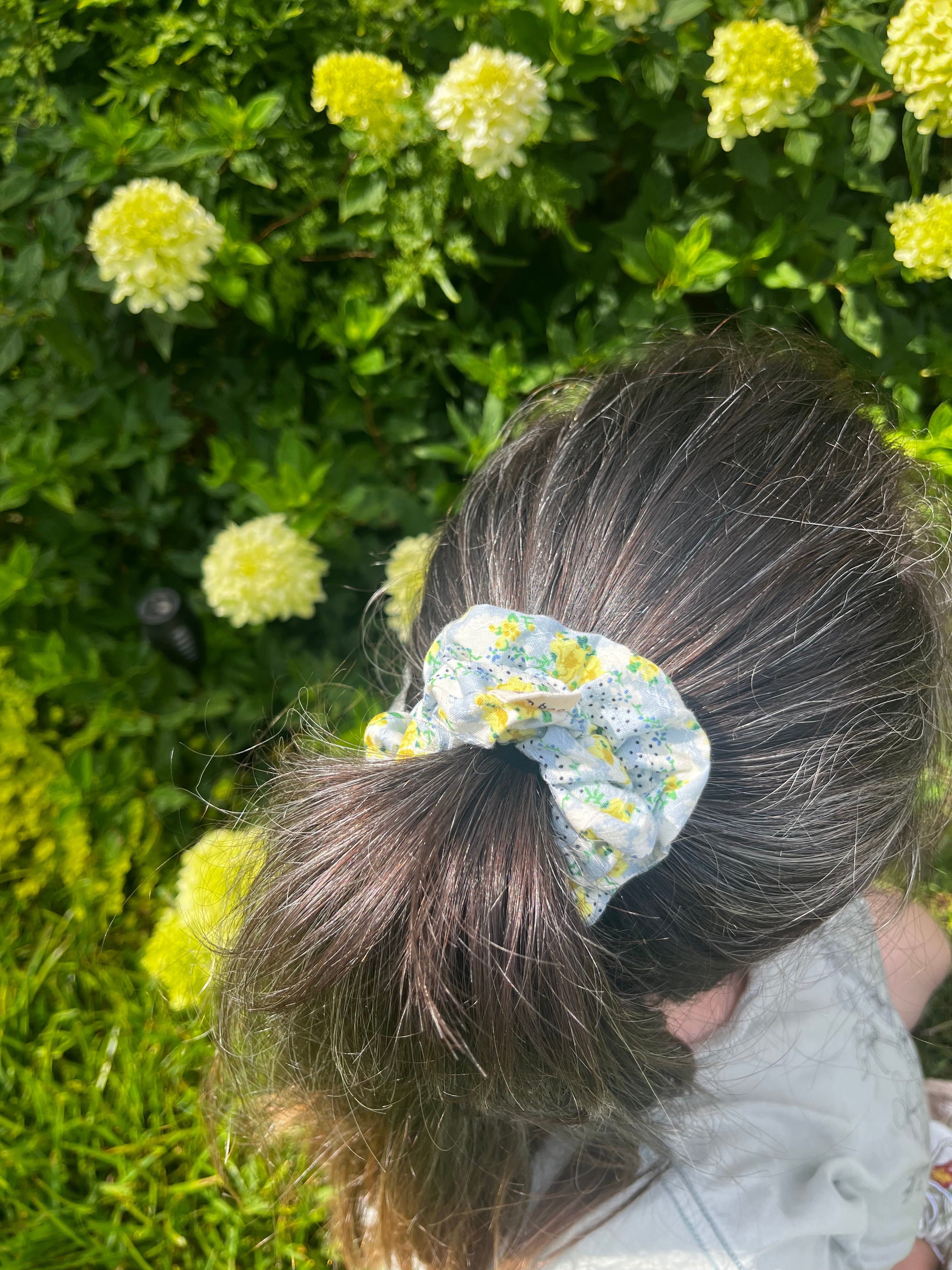 Yellow Rose Cotton Scrunchie