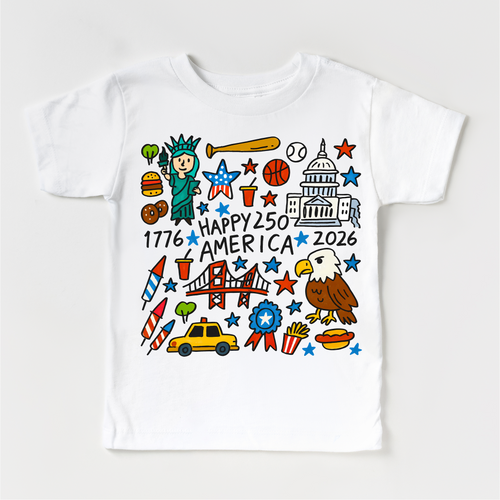 Happy 250 America Shirt Kids
