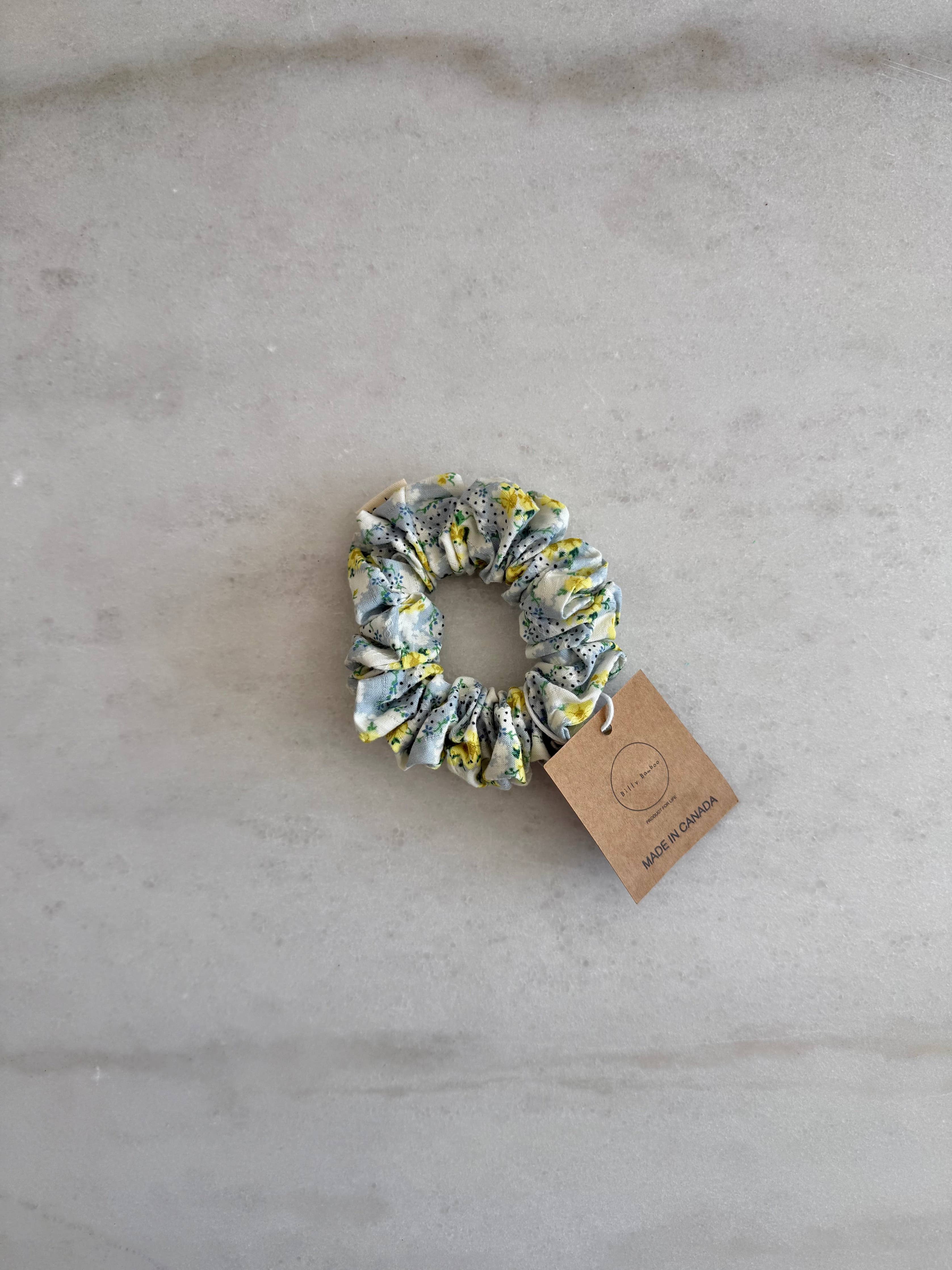 Yellow Rose Cotton Scrunchie